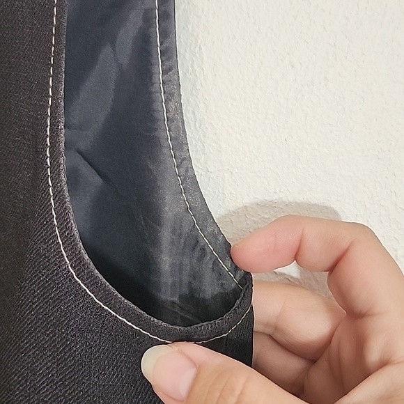 Kasper ASL vintage black shift tank dress with contrasting stitching sz 10 - Picture 5 of 16